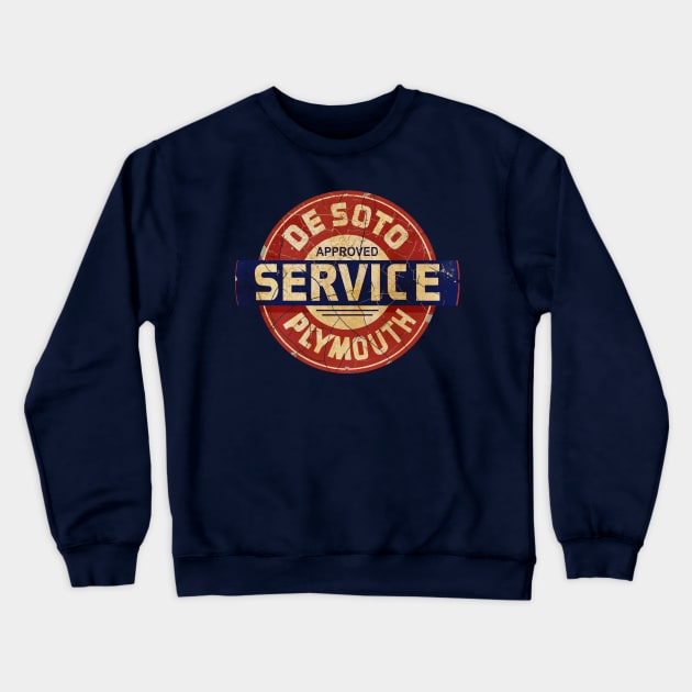 Desoto Plymouth Service Crewneck Sweatshirt by Midcenturydave